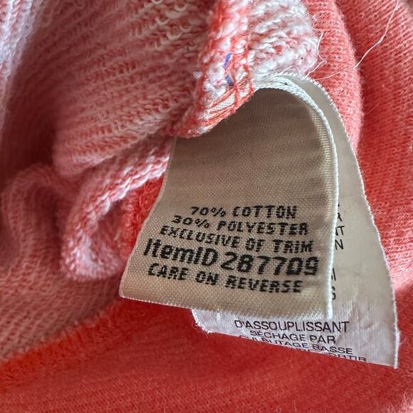 L.L. Bean Women's Full Zip Up Hoodie Womens Sz S Striped Coral, Sweaterweather - Picture 6 of 6